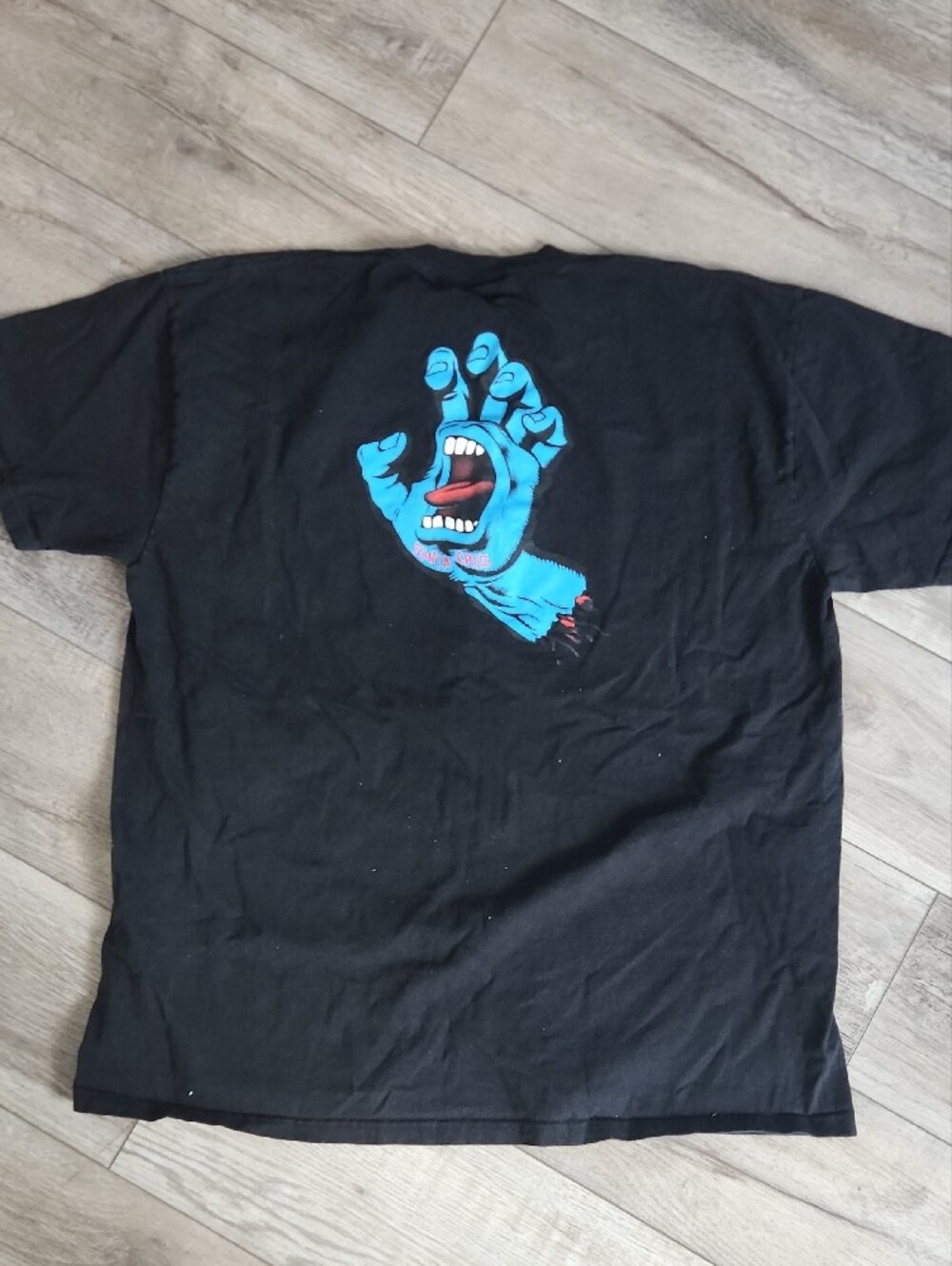 Santa Cruz Skateboards Black Graphic Crew Neck T-Shirt with Screaming Hand Logo - Picture 5 of 6